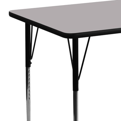 Flash Furniture Wren Rectangular Activity Table, 24" x 48", Height Adjustable, Gray (XUA2448RECGYTA)