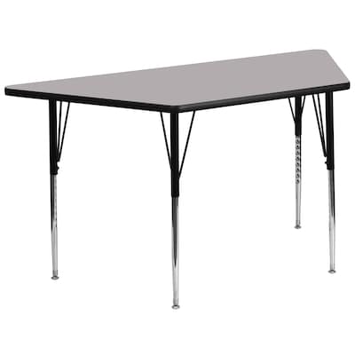 Flash Furniture Wren Trapezoid Activity Table, 29 x 57, Height Adjustable, Gray (XUA3060TRAPGYTA)