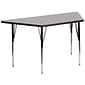 Flash Furniture Wren Trapezoid Activity Table, 29" x 57", Height Adjustable, Gray (XUA3060TRAPGYTA)
