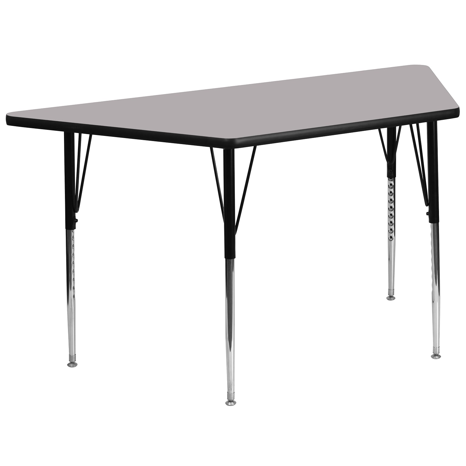 Flash Furniture Wren Trapezoid Activity Table, 29 x 57, Height Adjustable, Gray (XUA3060TRAPGYTA)