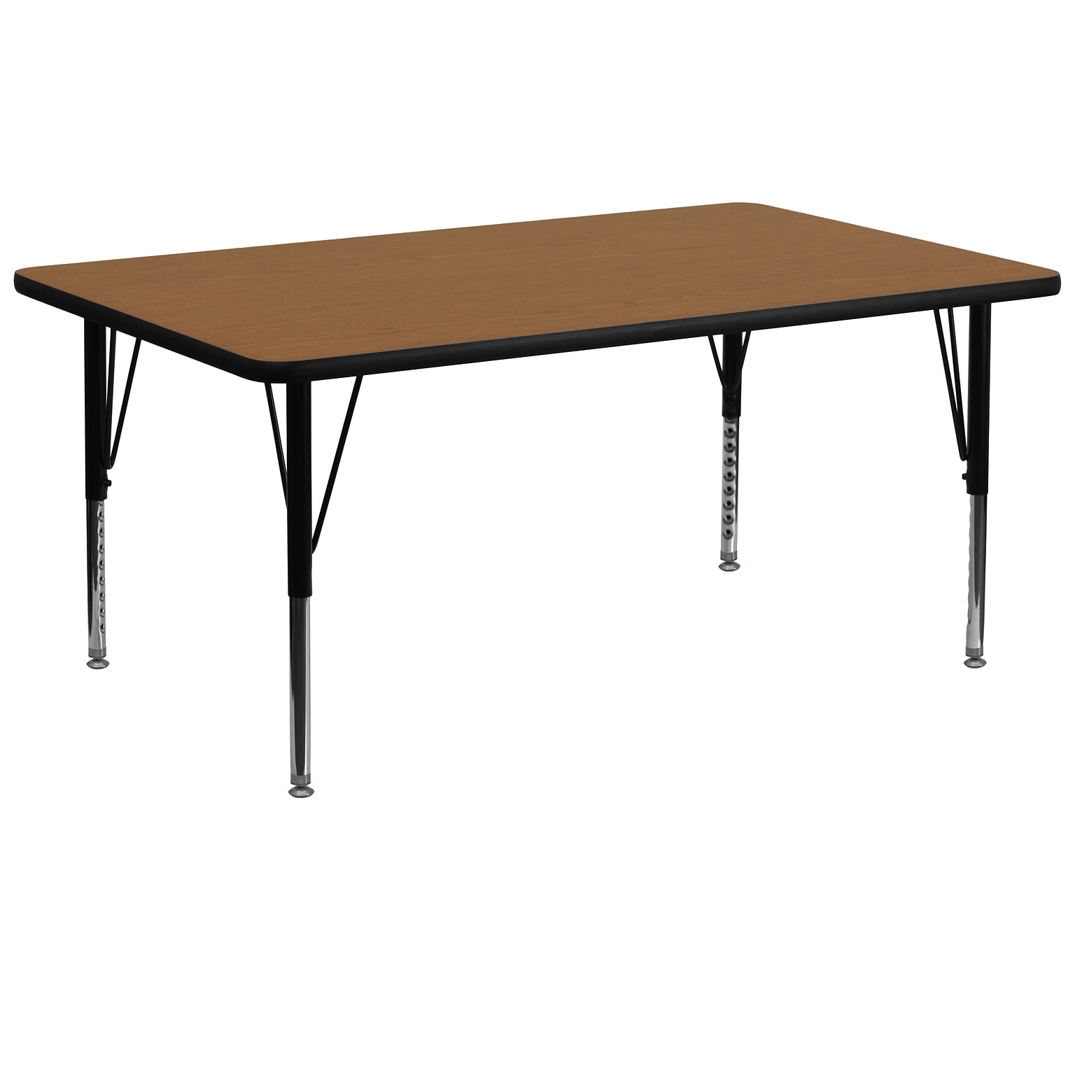 Flash Furniture Wren Rectangular Activity Table, 30 x 72, Height Adjustable, Oak (XUA3072RECOAKTP)