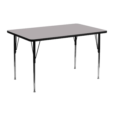 Flash Furniture Wren Rectangular Activity Table, 24 x 48, Height Adjustable, Gray (XUA2448RECGYTA)