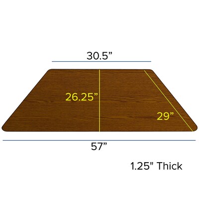 Flash Furniture Wren Trapezoid Activity Table, 29" x 57", Height Adjustable, Oak (XUA3060TRPOAKTA)