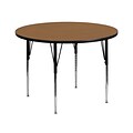 Flash Furniture Wren 42 Round Activity Table, Height Adjustable, Oak (XUA42RNDOAKTA)