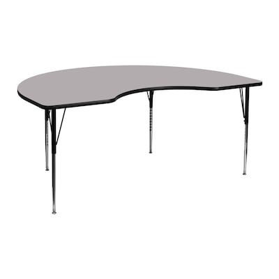 Flash Furniture Wren Kidney Activity Table, 48 x 72, Height Adjustable, Gray (XUA4872KIDGYTA)