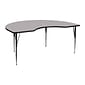 Flash Furniture Wren Kidney Activity Table, 48" x 72", Height Adjustable, Gray (XUA4872KIDGYTA)