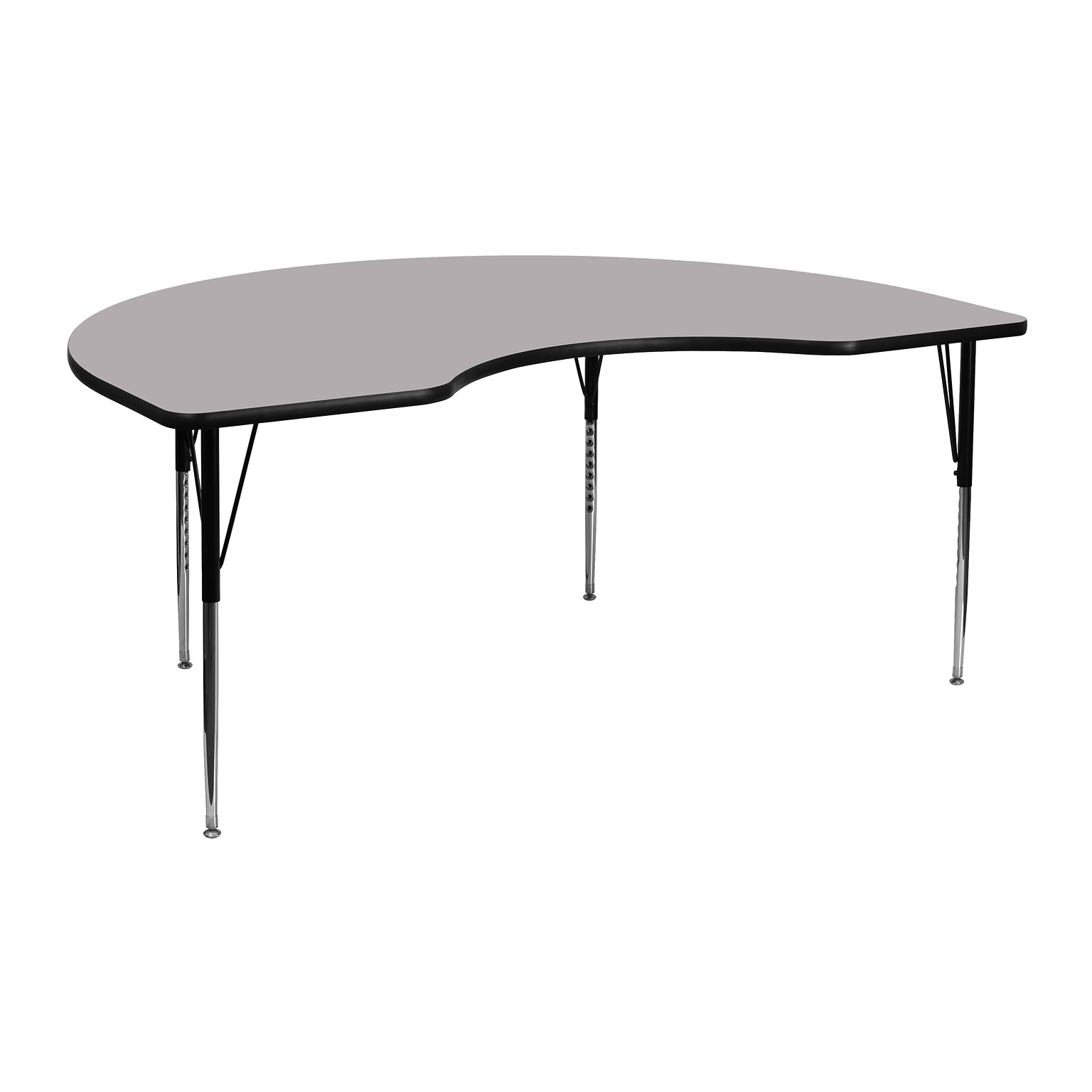 Flash Furniture Wren Kidney Activity Table, 48 x 72, Height Adjustable, Gray (XUA4872KIDGYTA)