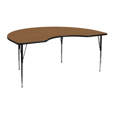 Flash Furniture Wren Kidney Activity Table, 48 x 72, Height Adjustable, Oak (XUA4872KIDOAKTA)