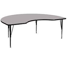 Flash Furniture Wren Kidney Activity Table, 48 x 96, Height Adjustable, Gray (XUA4896KIDGYTP)