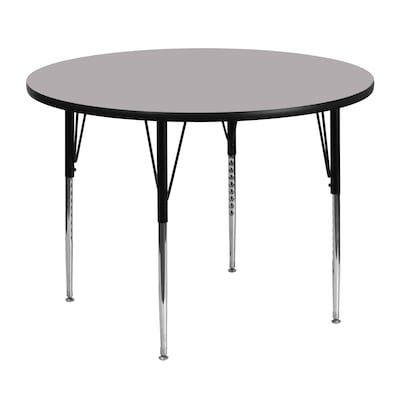 Belnick 21 1/8 - 30 1/8 H x 48 W x 48 D Steel Round Activity Table, Gray