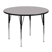 Belnick 21 1/8 - 30 1/8 H x 48 W x 48 D Steel Round Activity Table, Gray