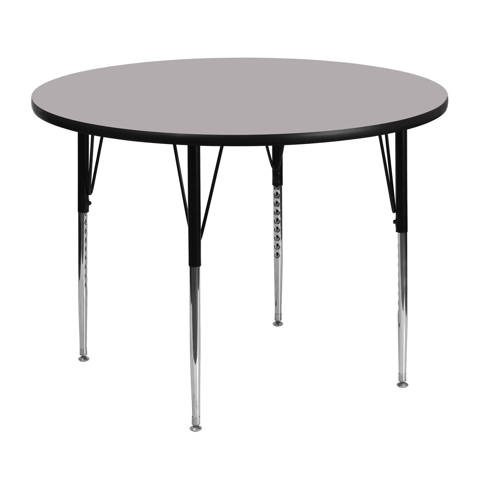 Belnick 21 1/8 - 30 1/8 H x 48 W x 48 D Steel Round Activity Table, Gray