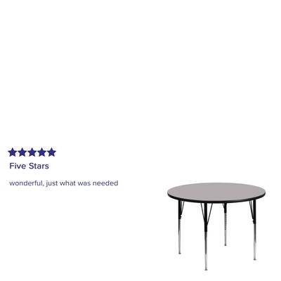 Belnick 21 1/8'' - 30 1/8'' H x 48'' W x 48'' D Steel Round Activity Table, Gray