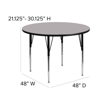 Belnick 21 1/8'' - 30 1/8'' H x 48'' W x 48'' D Steel Round Activity Table, Gray