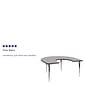 Flash Furniture 21 1/8" - 30 1/8H x 60W x 66D 16 Gauge Tubular Steel Horseshoe Activity Table, Gray