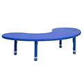Flash Furniture Wren 65 Half-Moon Activity Table, Height Adjustable, Blue (YUYCX04MOONTBBL)