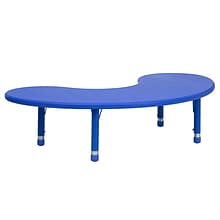 Flash Furniture Kidney Activity Table, 35 x 65, Height Adjustable, Blue (YUYCX04MOONTBBL)