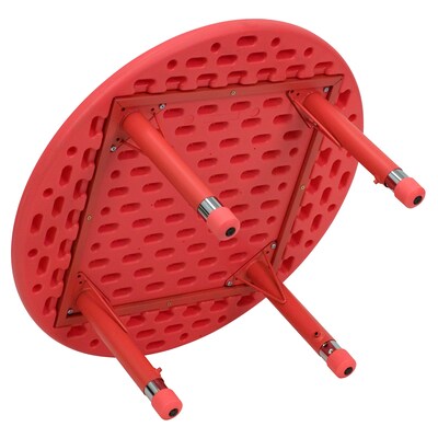 Flash Furniture Wren 33" Round Activity Table, Height Adjustable, Red (YUYCX007RDTBRD)