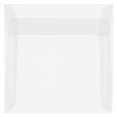 JAM Paper 5.5 x 5.5 Square Translucent Vellum Invitation Envelopes, Clear, 50/Pack (74354I)