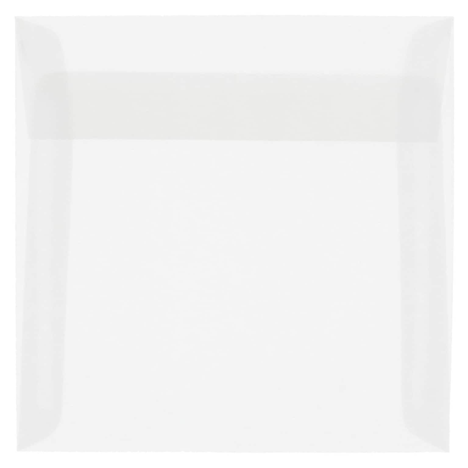 JAM Paper® 5.5 x 5.5 Square Translucent Vellum Invitation Envelopes, Clear, 25/Pack (74354)