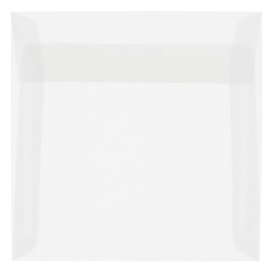 JAM Paper 7.5 x 7.5 Square Translucent Vellum Invitation Envelopes, Clear, 25/Pack (81981)