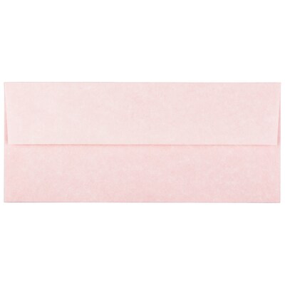JAM Paper Open End #10 Business Envelope, 4 1/8 x 9 1/2, Pink, 50/Pack (V01728I)