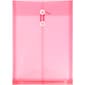 JAM Paper® Plastic Envelopes with Button and String Tie Closure, Legal Open End, 9.75 x 14.5, Pink, 12/Pack (119B1PI)