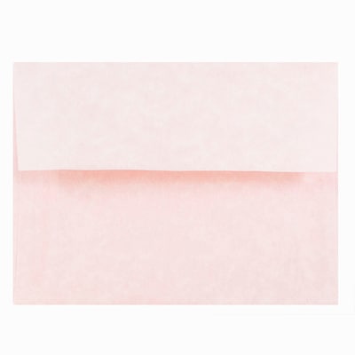 JAM Paper® A2 Parchment Invitation Envelopes, 4.375 x 5.75, Pink Recycled, 50/Pack (97800I)