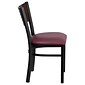 Flash Furniture Hercules Traditional Vinyl & Wood Slat Back Restaurant Dining Chair, Walnut/Burgundy (XUDG6G5WALGV)