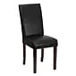 Flash Furniture Contemporary Faux Leather Parsons Dining Chair, Black (BT350BKLEA023)