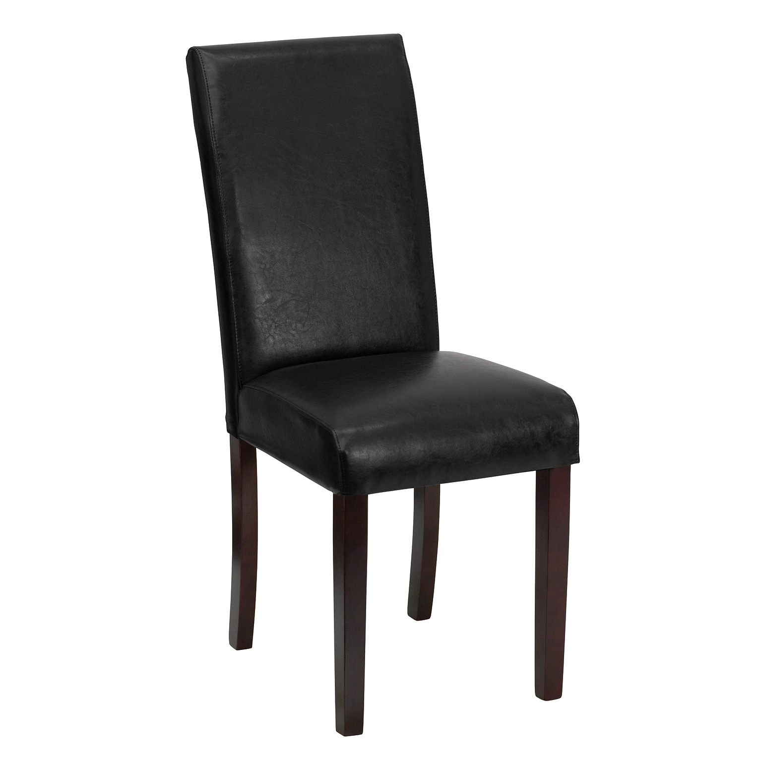 Flash Furniture Contemporary Faux Leather Parsons Dining Chair, Black (BT350BKLEA023)