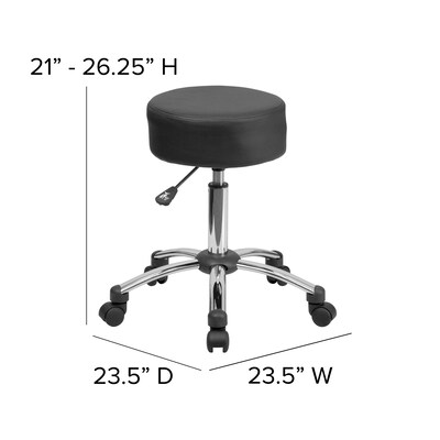 Flash Furniture Leather/Faux Leather Backless Stool, Black (BT-191-1-GG)