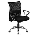 Flash Furniture Mid-Back Manager Chair With Black Mesh Back, Black