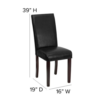 Flash Furniture Contemporary Faux Leather Parsons Dining Chair, Black (BT350BKLEA023)