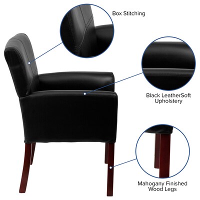 Flash Furniture Executive Leather Reception Chair, Black (BT353BKLEA)