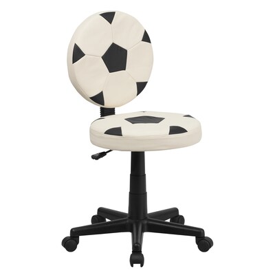 Flash Furniture Vinyl Soccer Task Chair Without Arms, Black/White