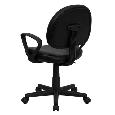 Flash Furniture Ronald Ergonomic LeatherSoft Swivel Mid-Back Task Office Chair, Black (BT688BKA)