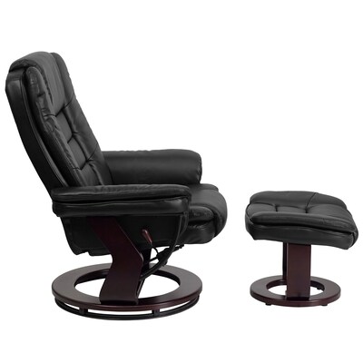 Flash Furniture LeatherSoft Recliner and Ottoman Set Black (BT7818BK)