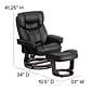 Flash Furniture Contemporary 40 1/4"H Leather Recliner and Ottoman, Black