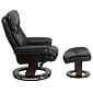 Flash Furniture Contemporary 40 1/4"H Leather Recliner and Ottoman, Black