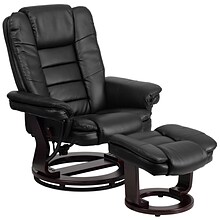 Flash Furniture LeatherSoft Recliner and Ottoman Set Black (BT7818BK)