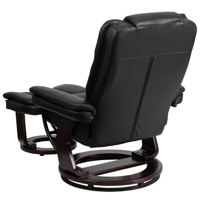 Flash Furniture LeatherSoft Recliner and Ottoman Set Black (BT7818BK)
