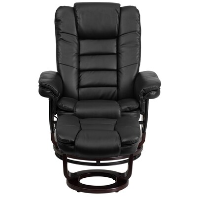 Flash Furniture LeatherSoft Recliner and Ottoman Set Black (BT7818BK)