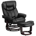 Flash Furniture Contemporary 40 1/4H Leather Recliner and Ottoman, Black