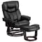 Flash Furniture Contemporary 40 1/4H Leather Recliner and Ottoman, Black