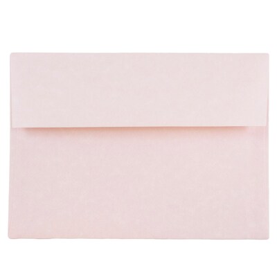 JAM Paper A7 Parchment Invitation Envelopes, 5.25 x 7.25, Pink Recycled, 25/Pack (97834)