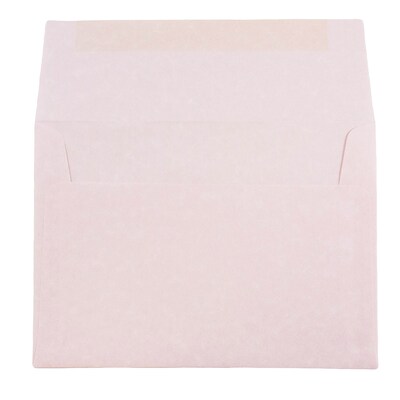 JAM Paper A7 Parchment Invitation Envelopes, 5.25 x 7.25, Pink Recycled, 25/Pack (97834)