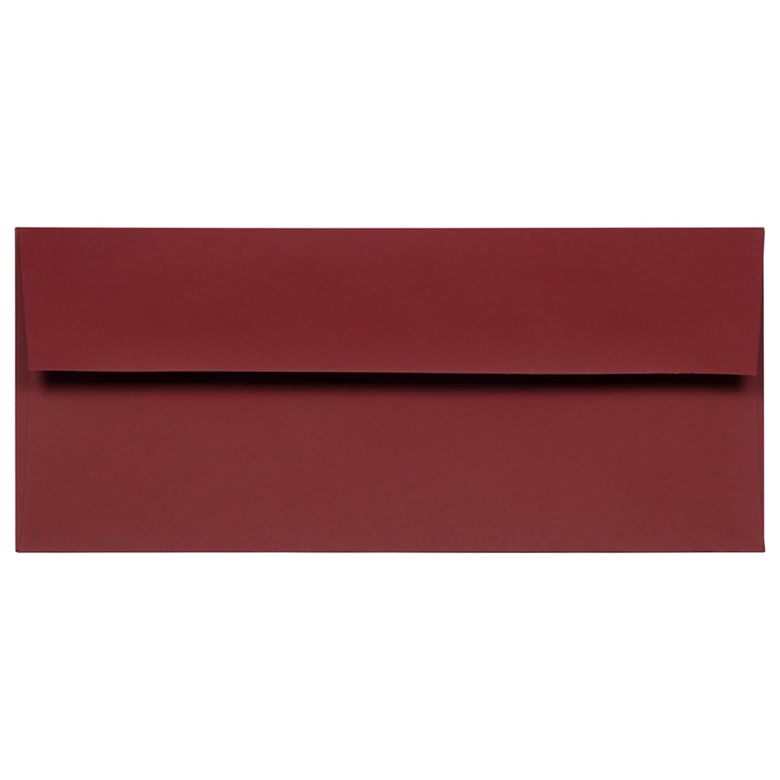 JAM Paper Open End #10 Business Envelope, 4 1/8 x 9 1/2, Dark Red, 50/Pack (31511298I)