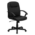 Flash Furniture Mid Back Leather Executive Swivel Office Chair, Black (BT8075BK)