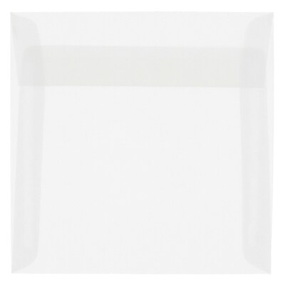 JAM Paper 8 x 8 Square Translucent Vellum Invitation Envelopes, Clear, 25/Pack (51287)